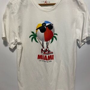 Air Jordan White T-Shirt with Miami Logo